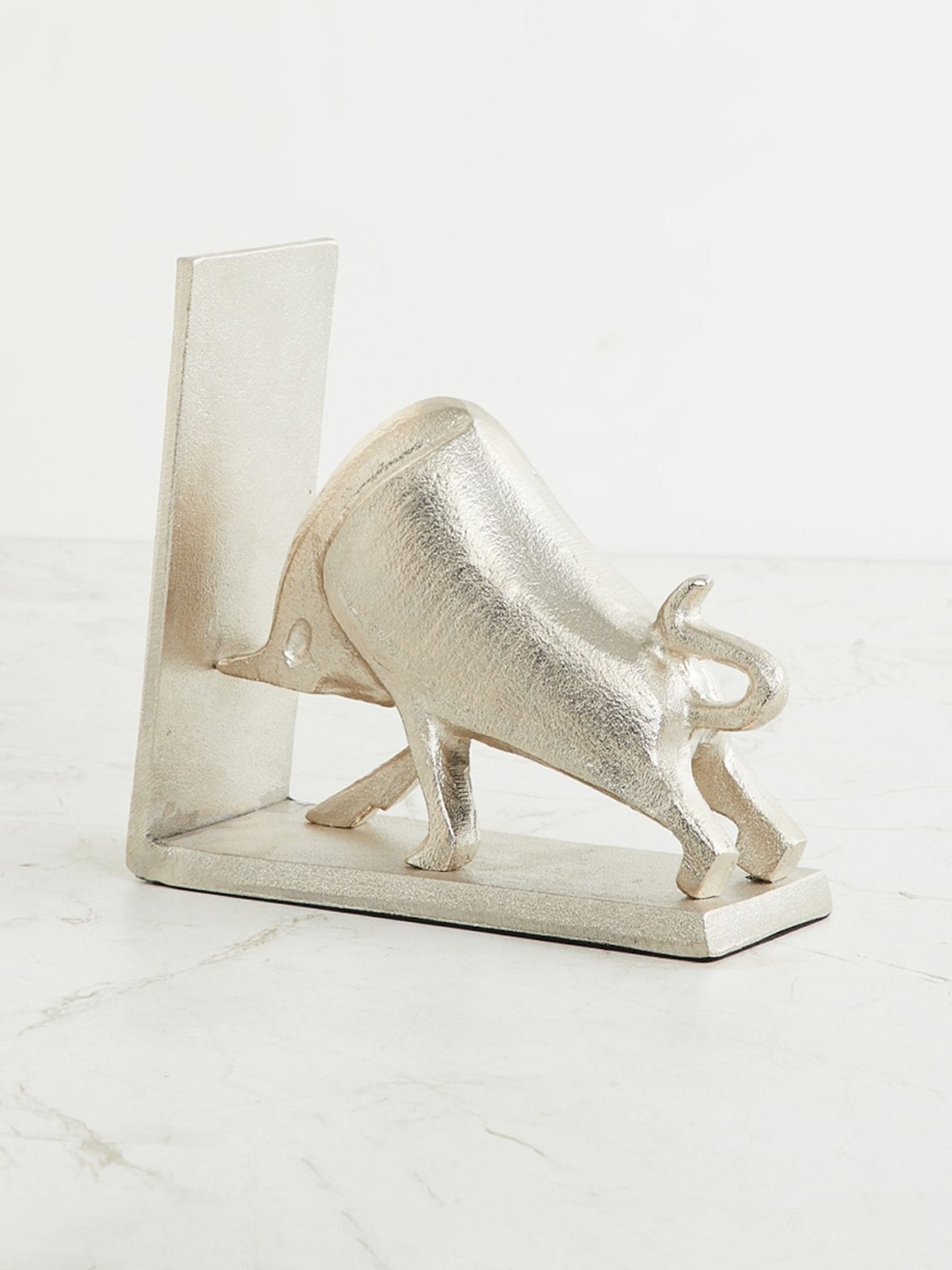

Home Centre Silver Fiesta Solid Metal Bull Book End