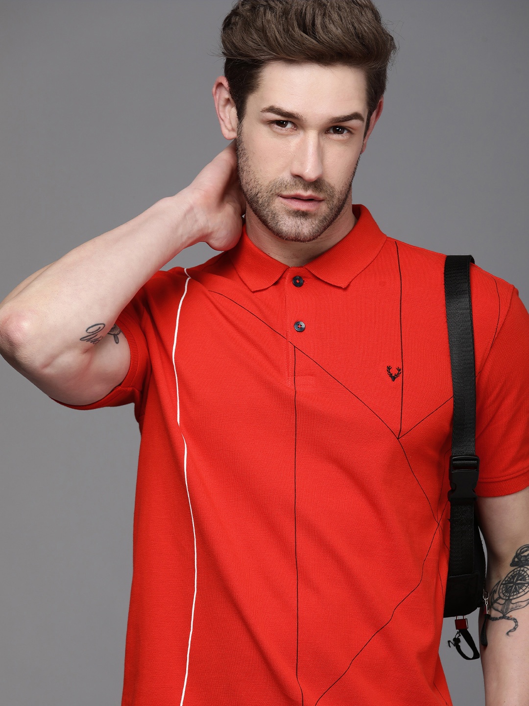 

Allen Solly Sport Men Red Polo Collar T-shirt