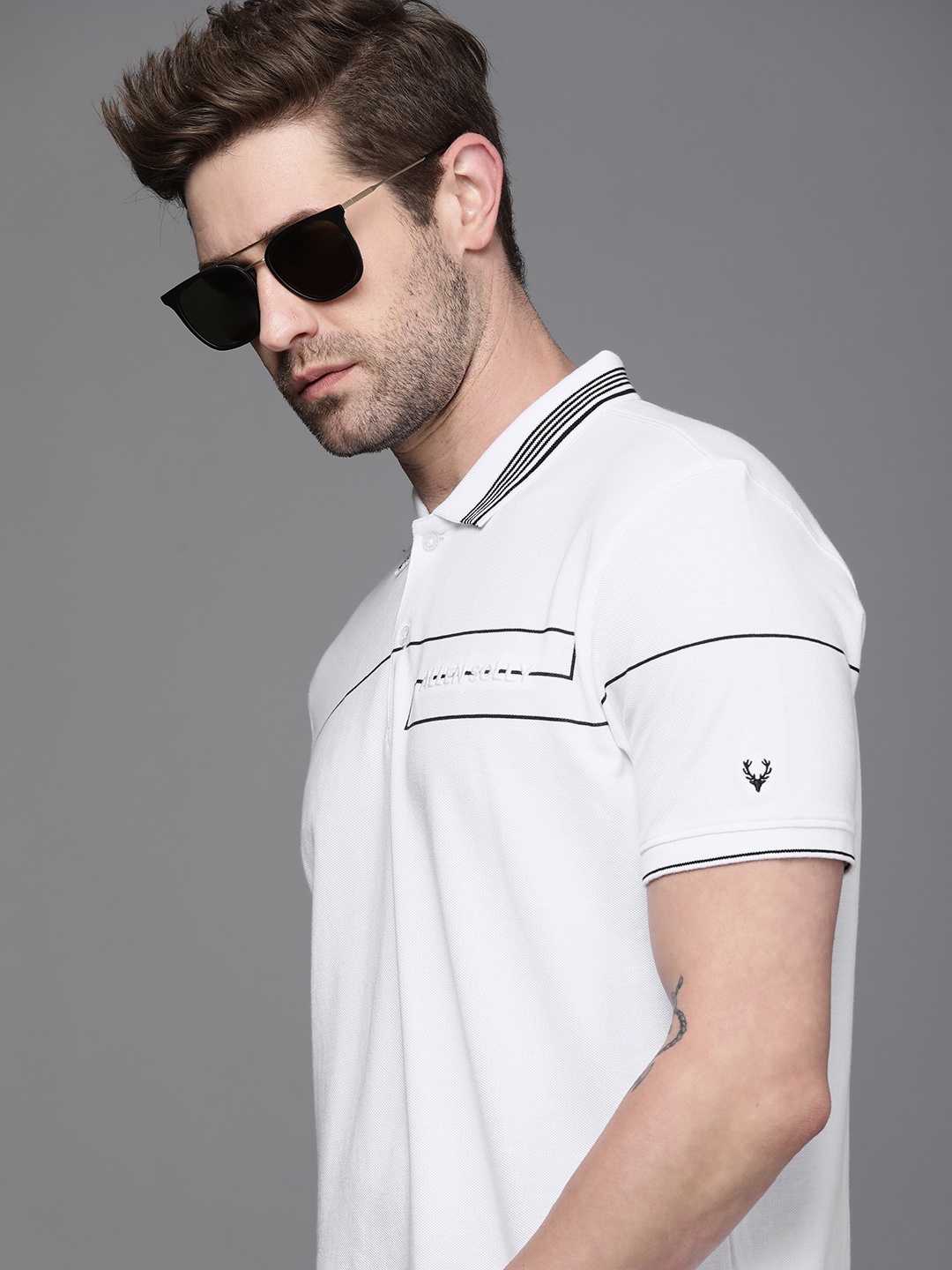 

Allen Solly Sport Men White Polo Collar T-shirt