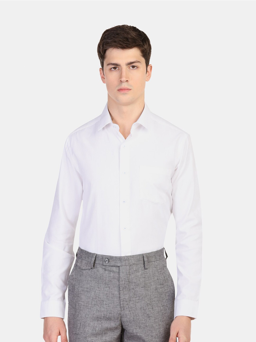 

Arrow New York Men White Opaque Pure Cotton Formal Shirt