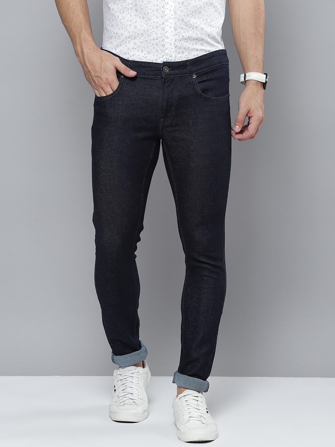 

Indian Terrain Men Navy Blue Slim Fit Stretchable Jeans