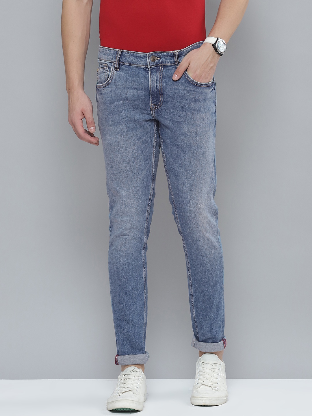 

Indian Terrain Men Blue Slim Fit Light Fade Stretchable Jeans
