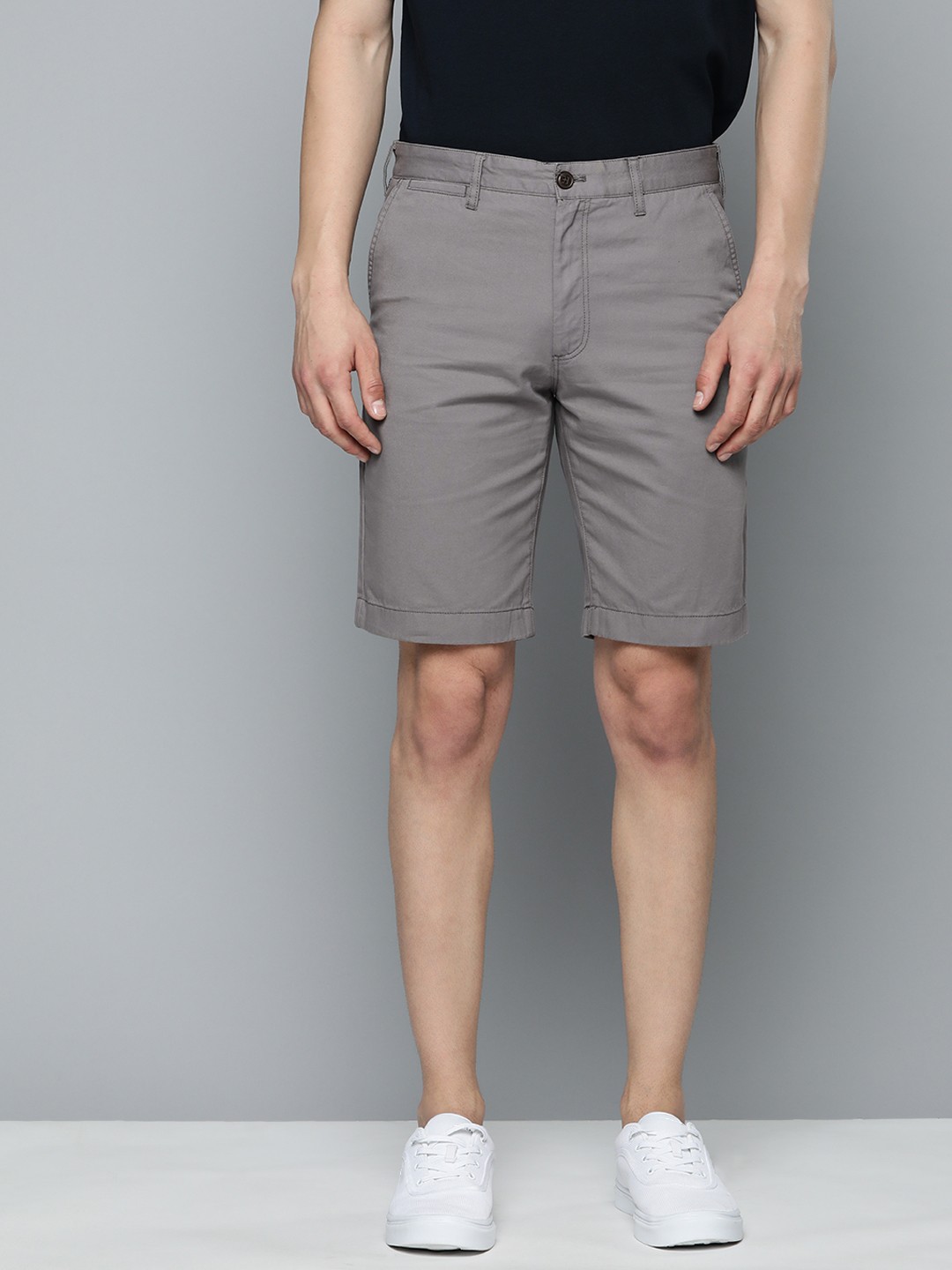 

Indian Terrain Men Pure Cotton Cargo Shorts, Grey