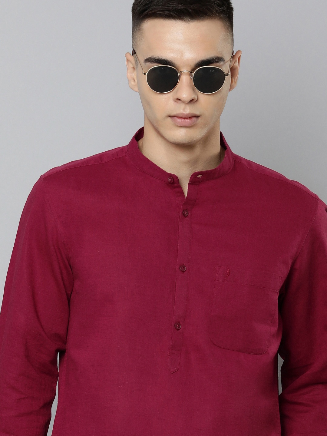 

Indian Terrain Men Pure Cotton Slim Fit Casual Shirt, Maroon