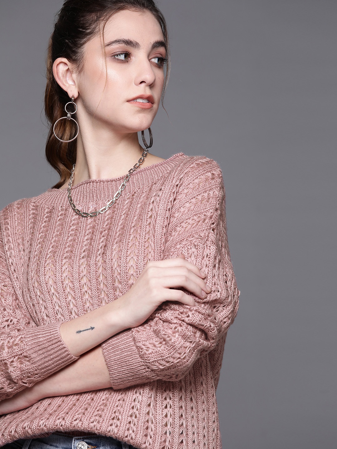 

JC Mode Women Mauve Pullover