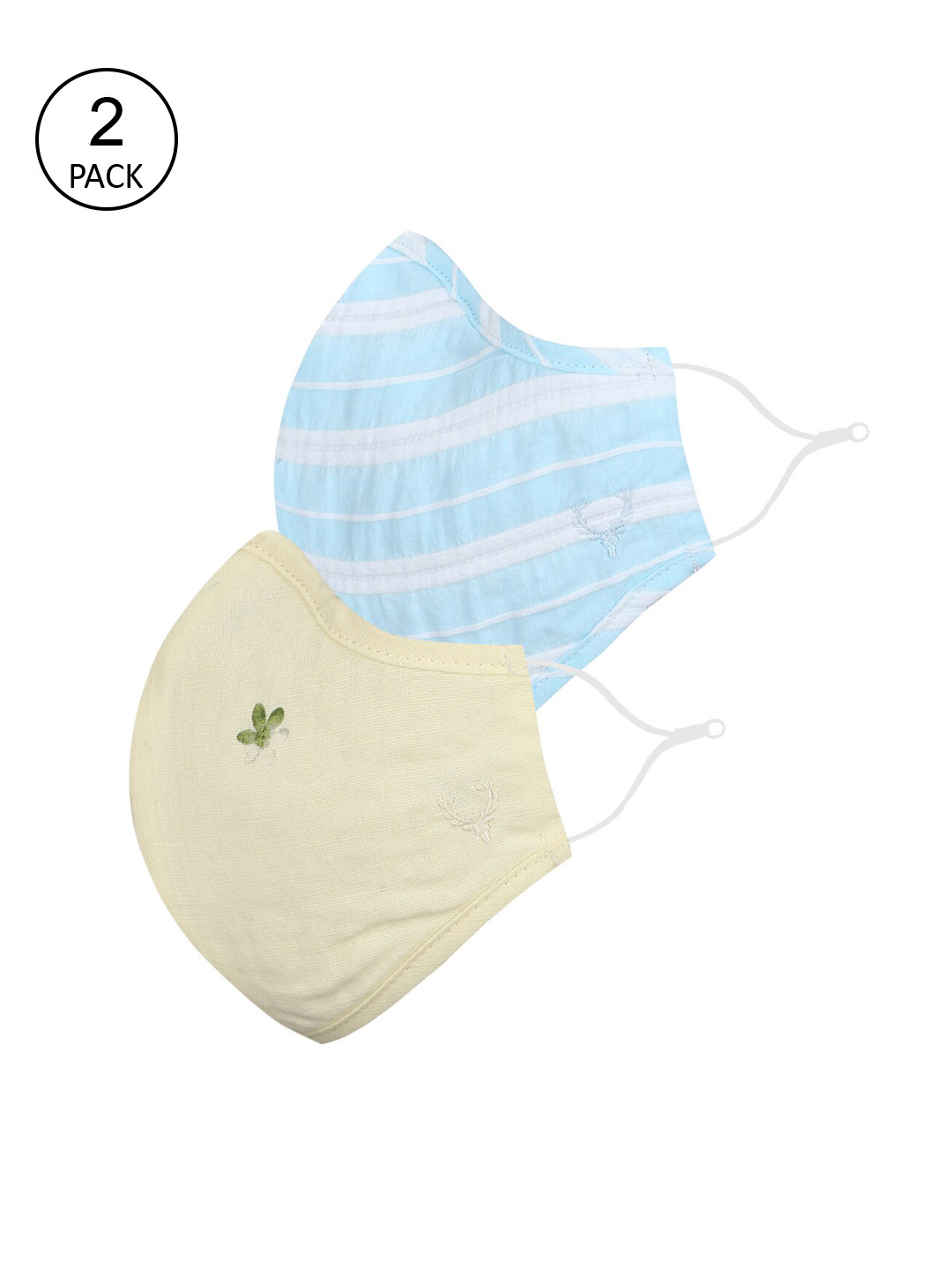 

Allen Solly Women Pack Of 2 3-Ply Reusable Pure Cotton Protective Outdoor Masks, Yellow