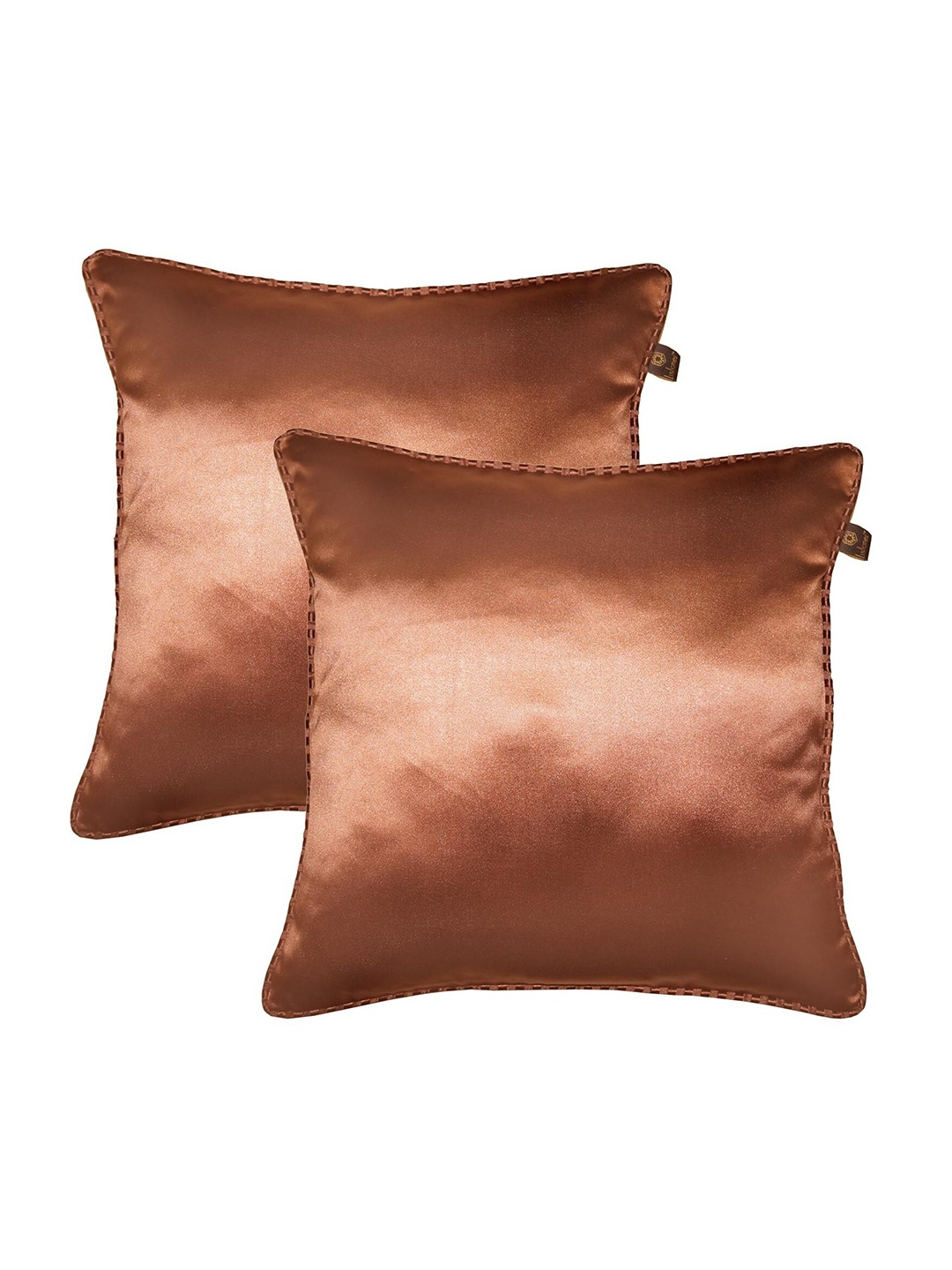 

Lushomes Brown 2 Pcs Square Cushion Covers