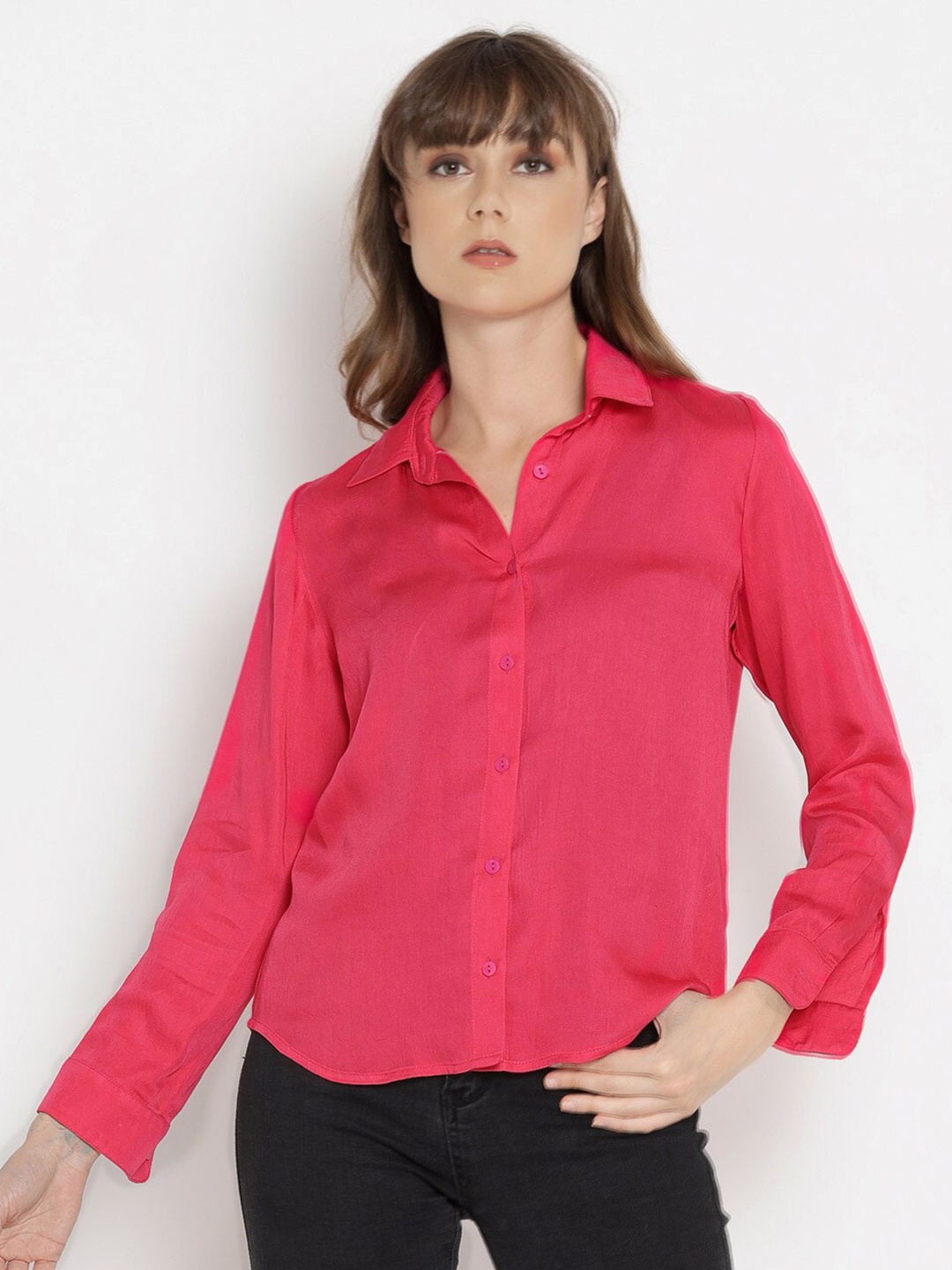 

SHAYE Women Fuchsia Opaque Casual Shirt