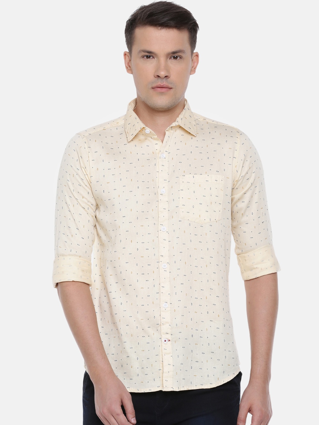 

Cross Court Men Beige Slim Fit Floral Opaque Printed Casual Shirt