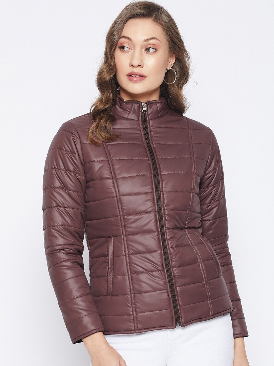 

PURYS Women Brown Padded Jacket
