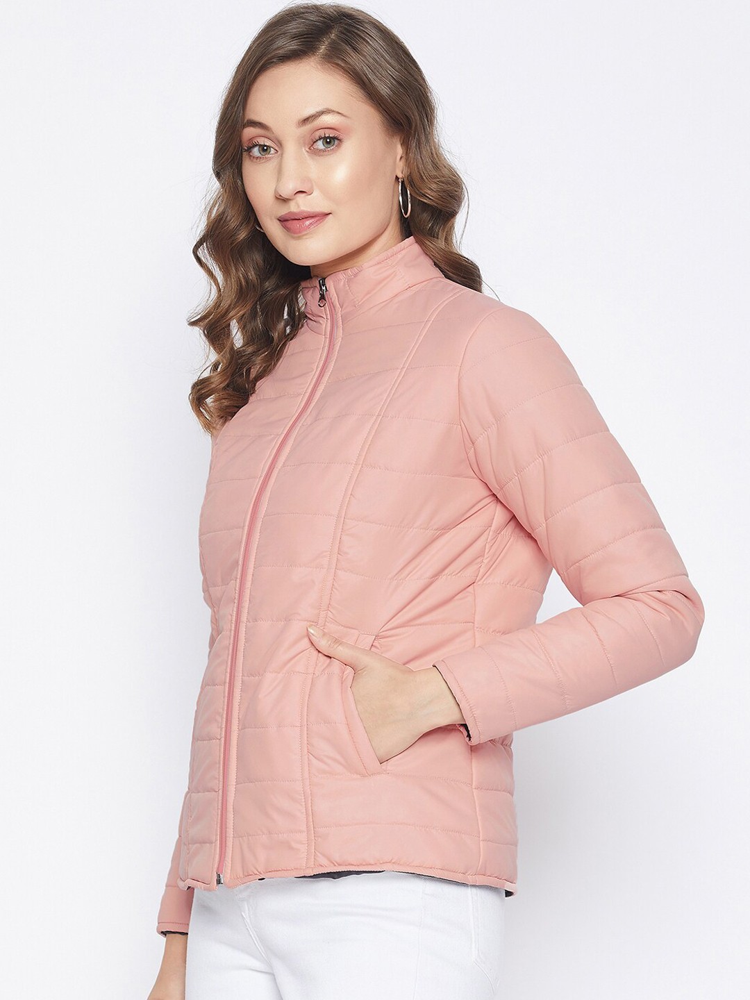 

PURYS Women Pink Padded Jacket