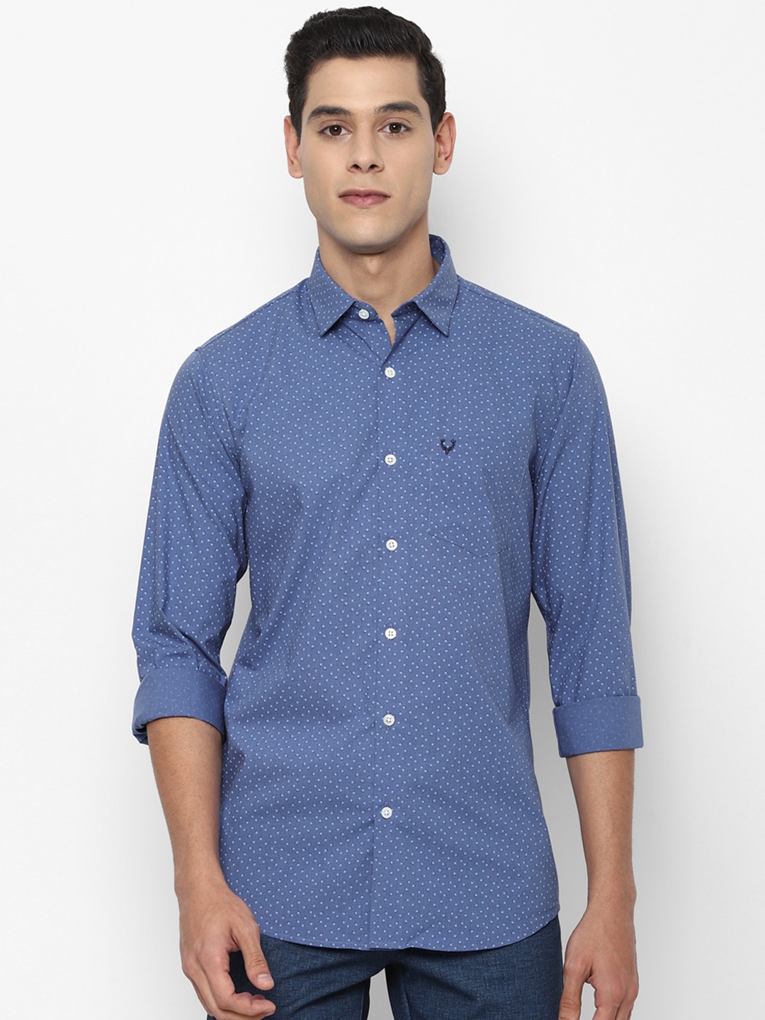 

Allen Solly Men Blue Opaque Printed Casual Shirt