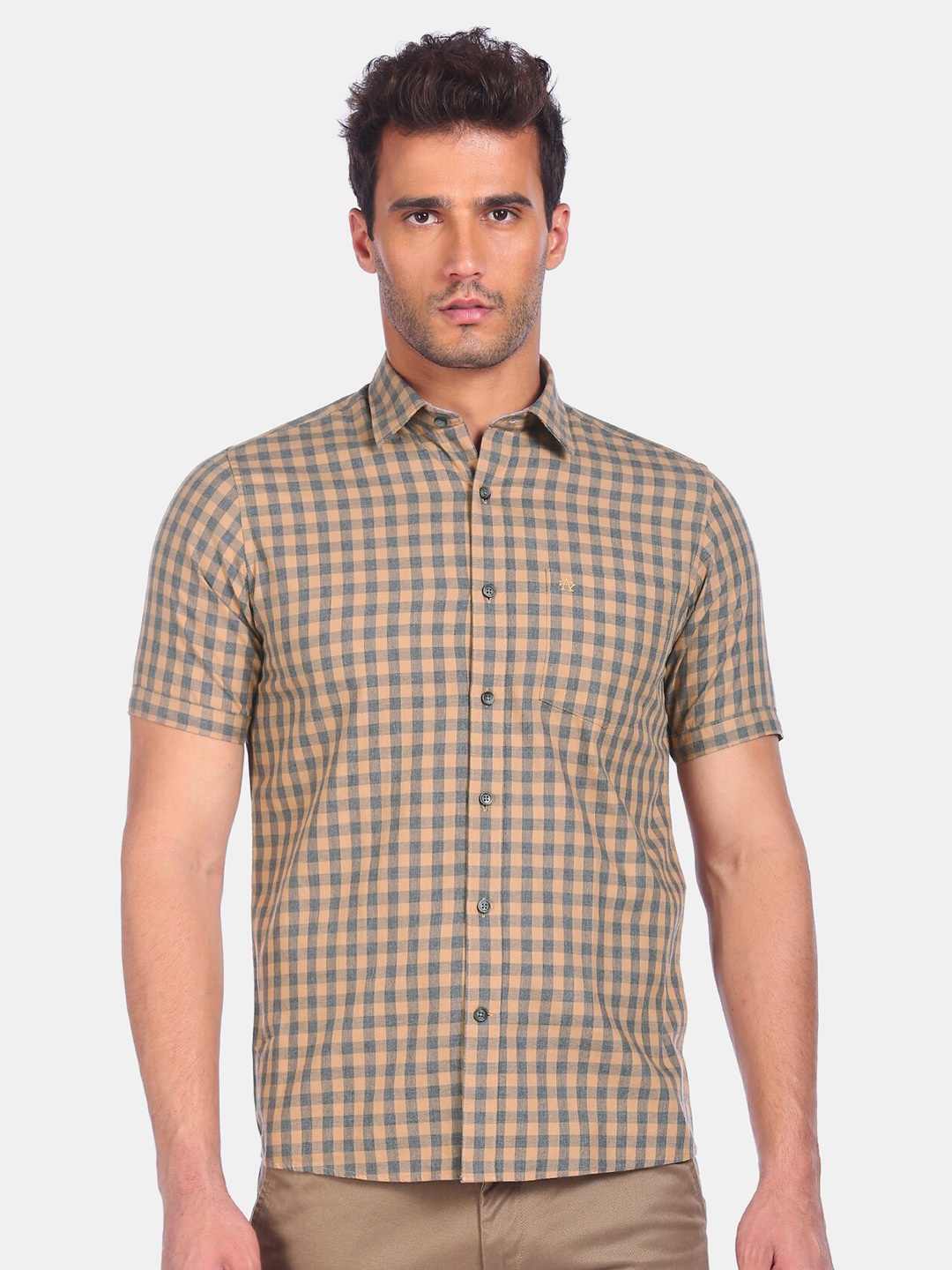 

Arrow Sport Men Brown Opaque Checked Casual Shirt