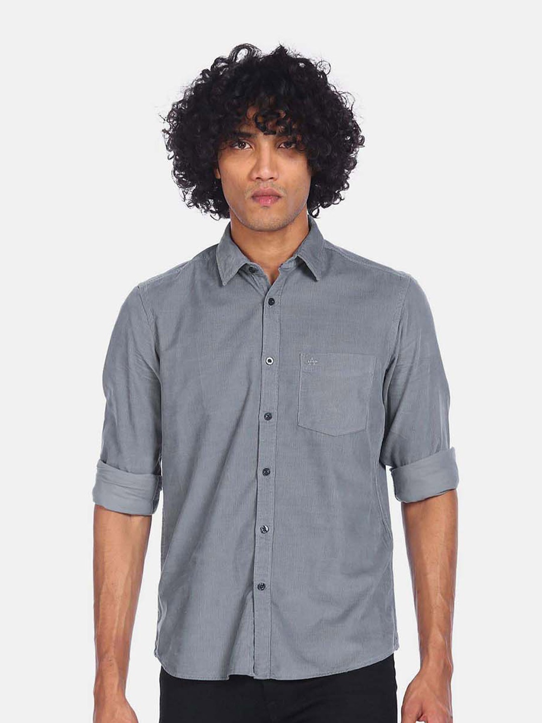 

Arrow Sport Men Grey Opaque Pure Cotton Casual Shirt