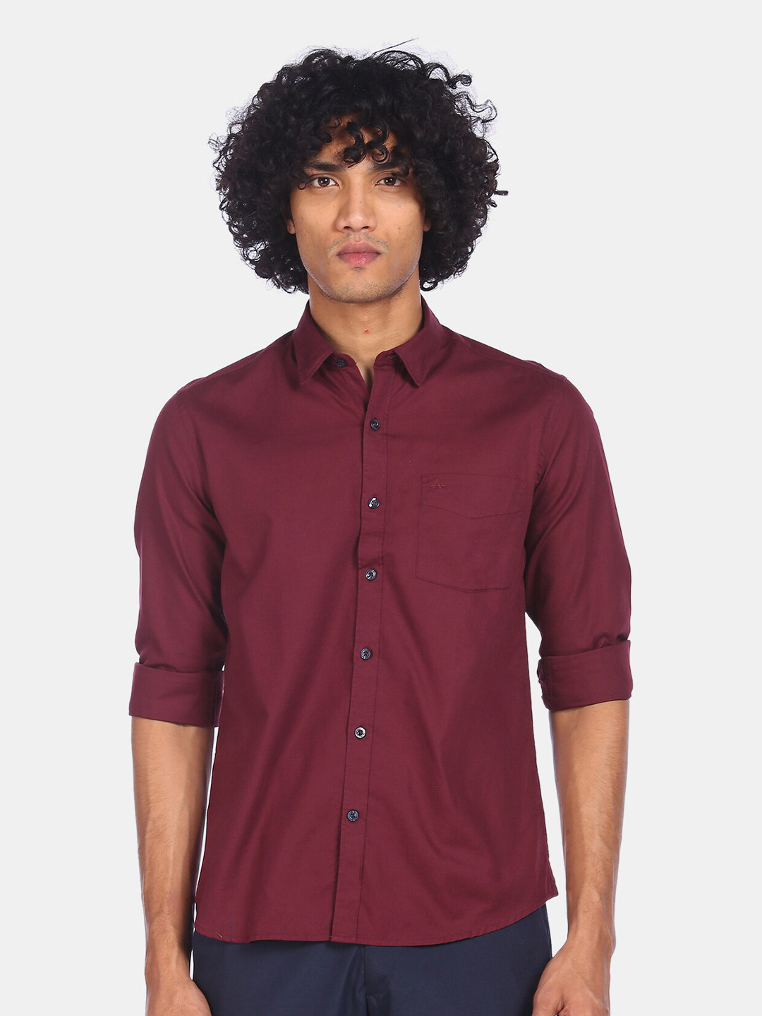 

Arrow Sport Men Maroon Opaque Pure Cotton Casual Shirt