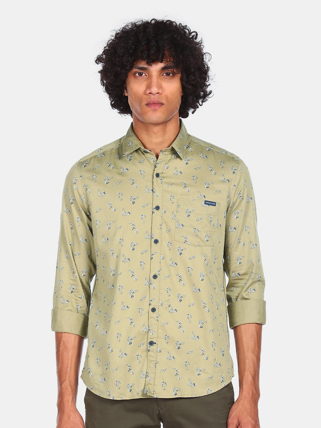 

Arrow Sport Men Green Opaque Printed Casual Shirt