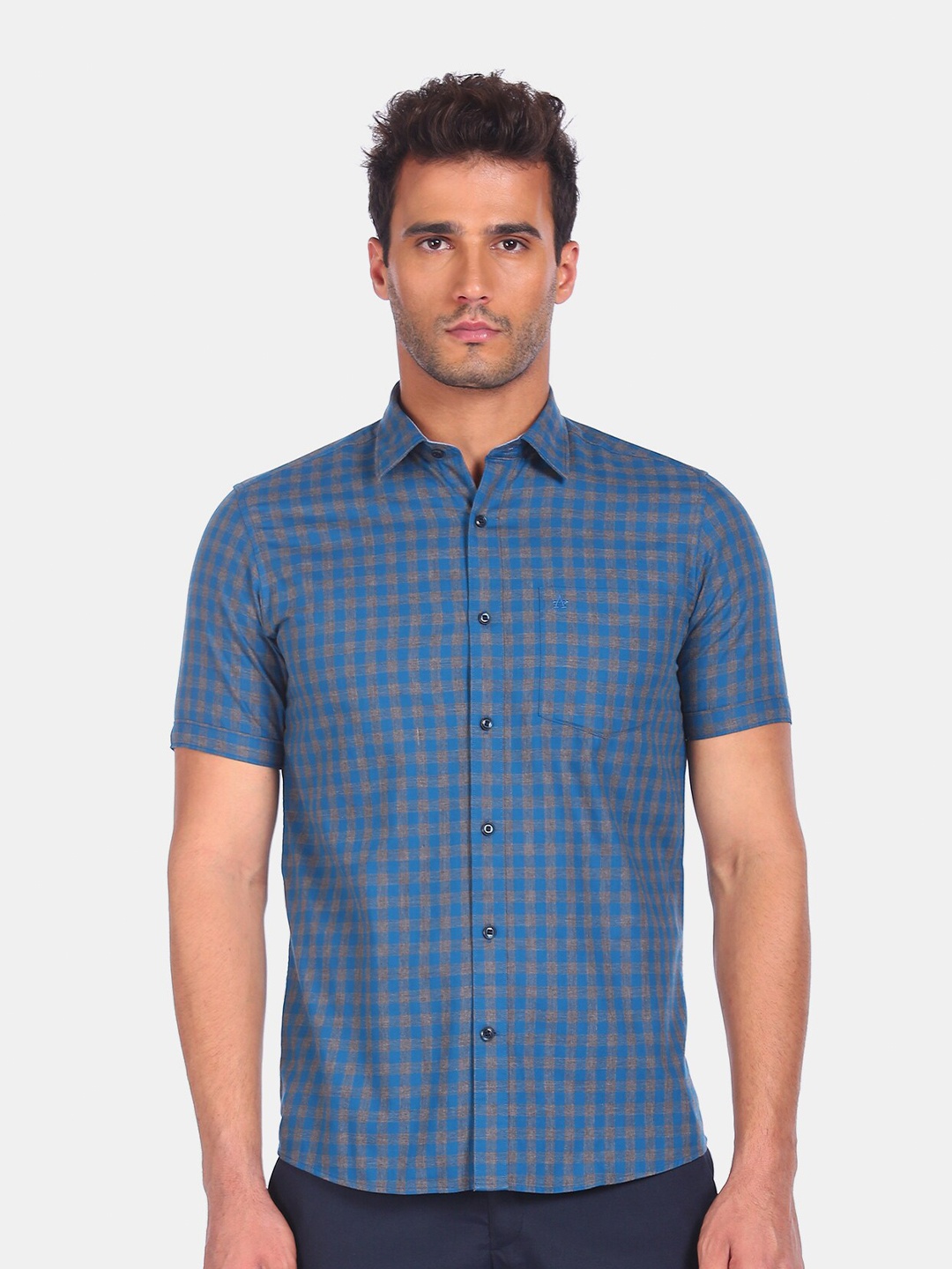 

Arrow Sport Men Blue Opaque Checked Casual Shirt
