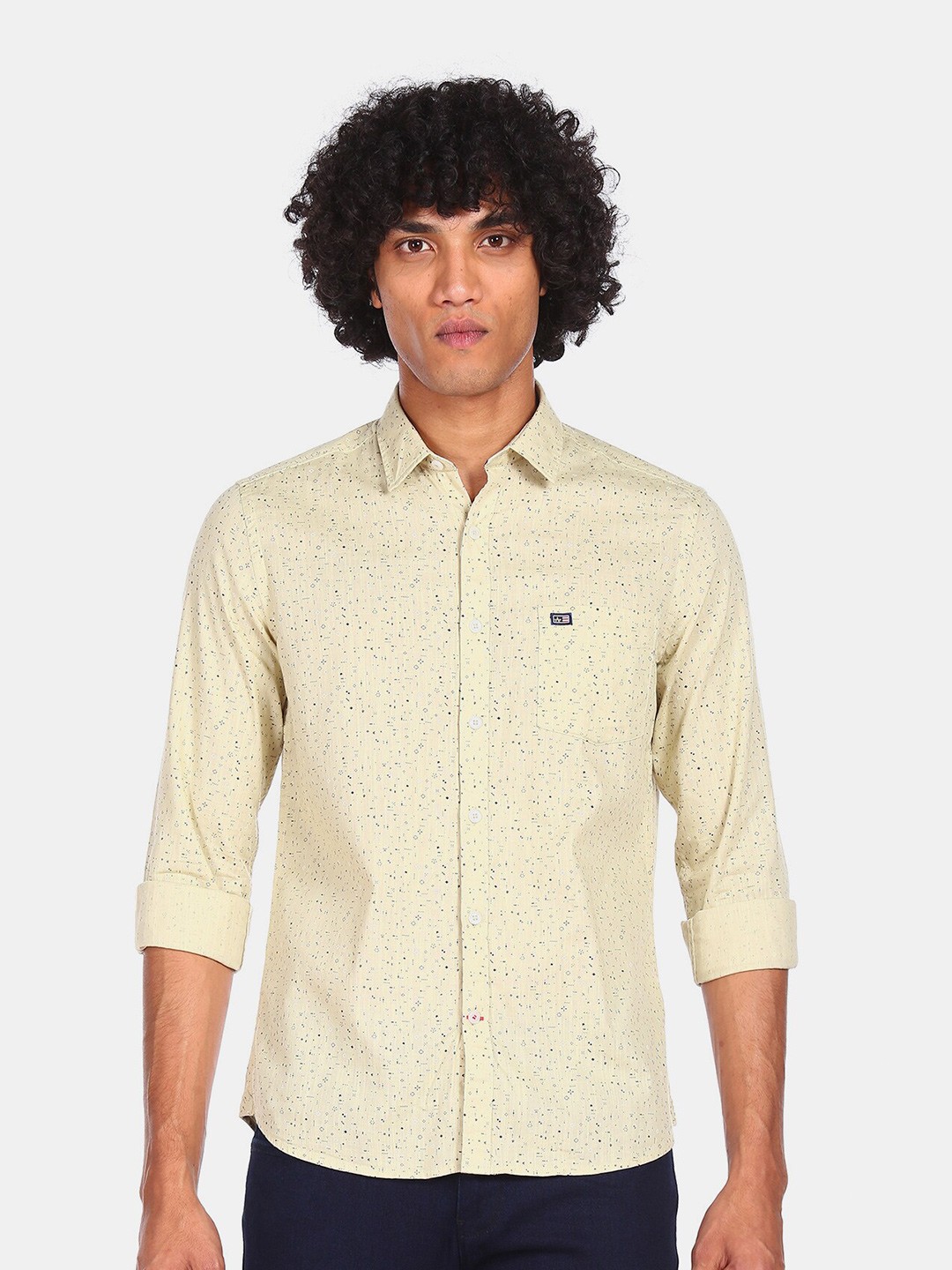 

Arrow Sport Men Beige Opaque Printed Casual Cotton Shirt
