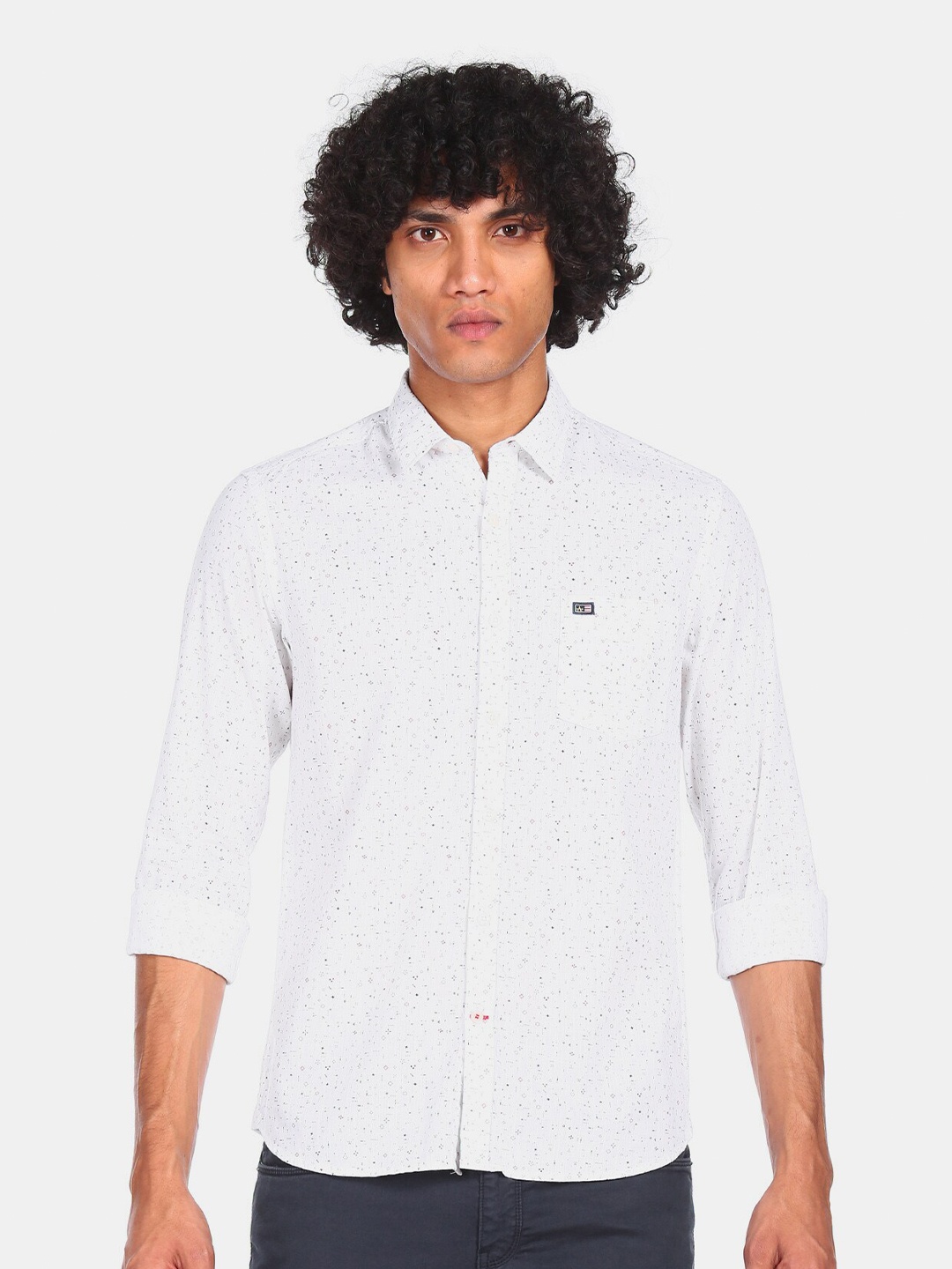 

Arrow Sport Men White Opaque Printed Casual Shirt