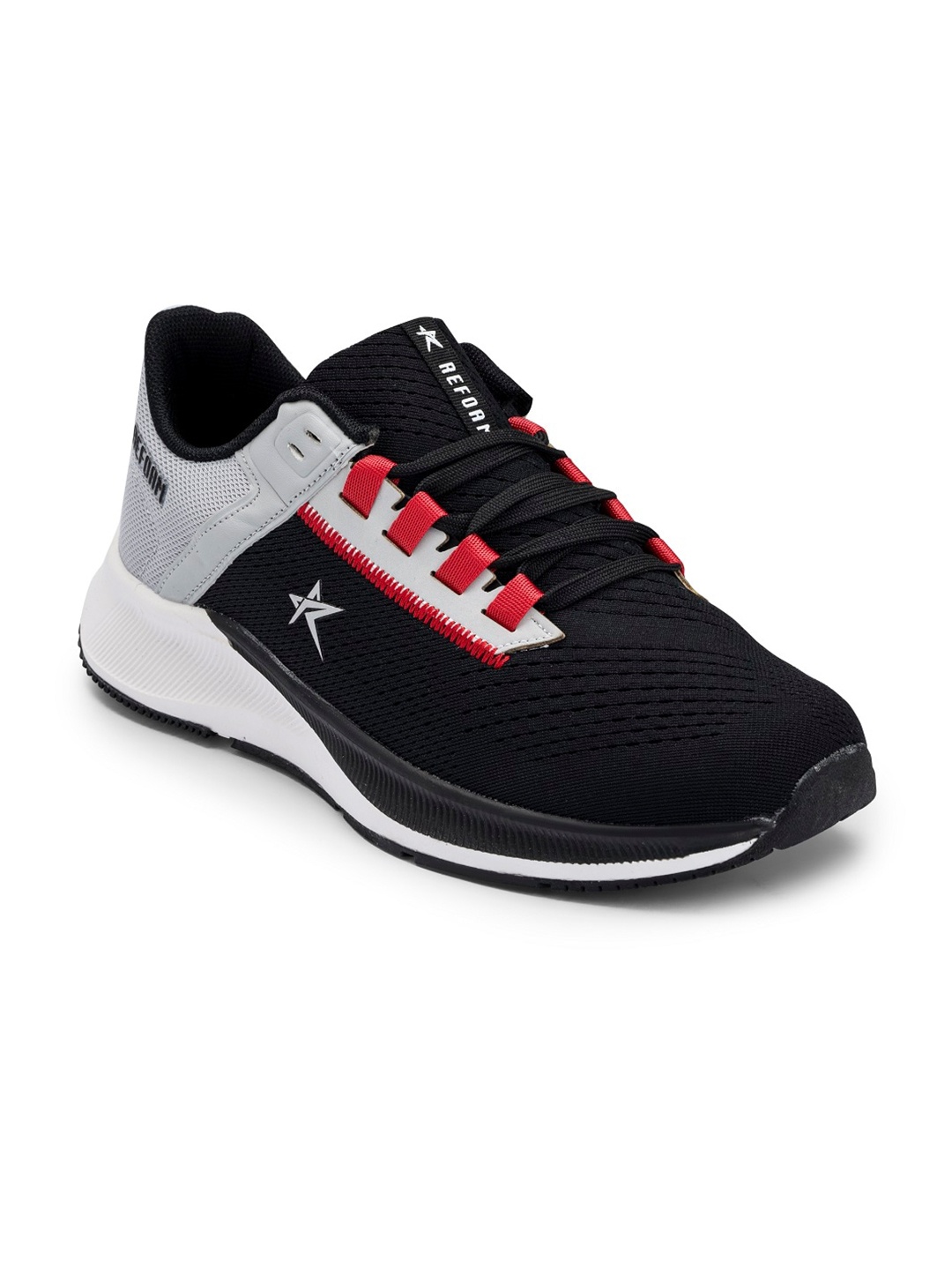 

REFOAM Men Black Mesh Non-Marking Running Shoes