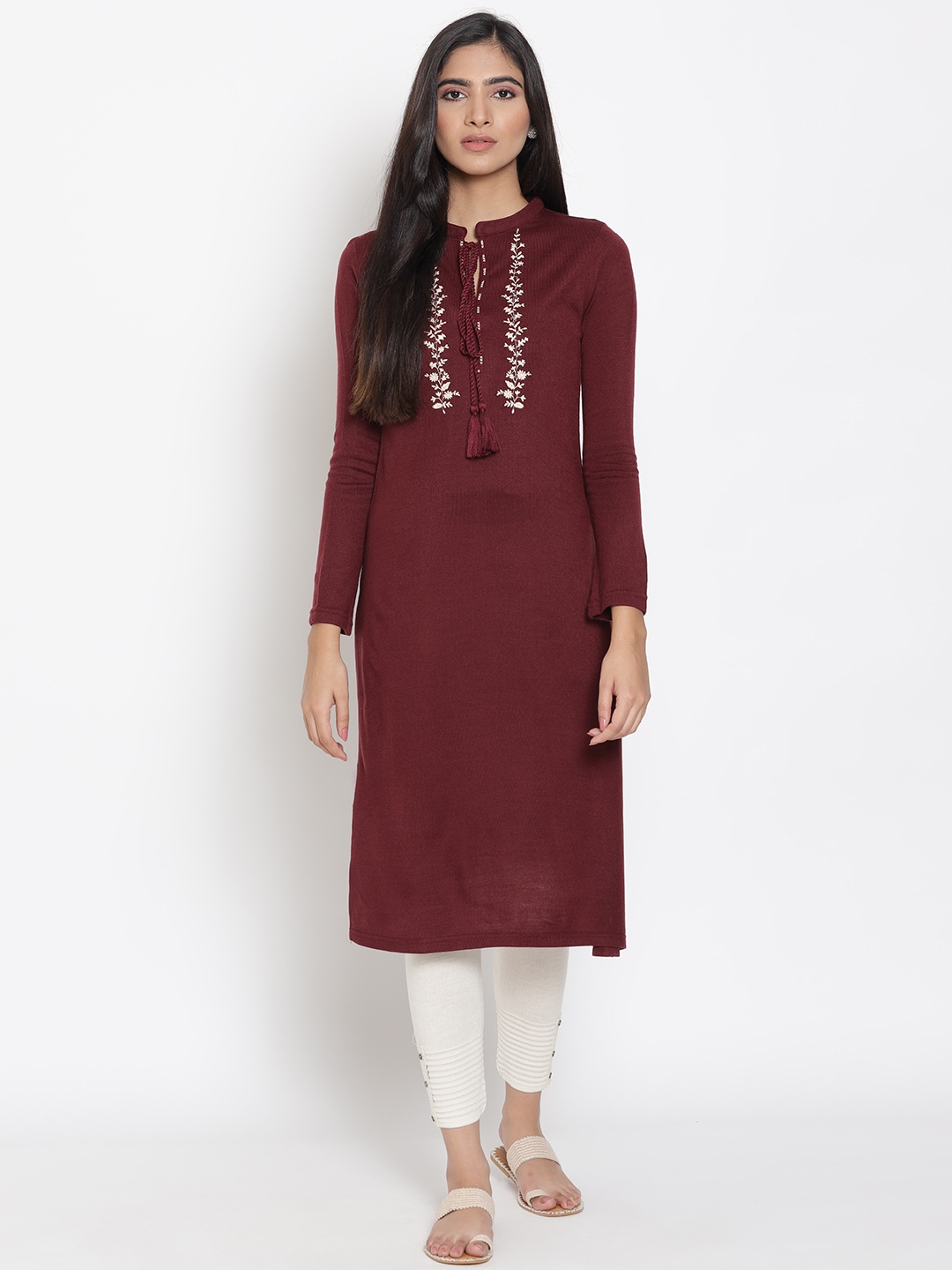 

W Women Purple Flared Sleeves Kurta