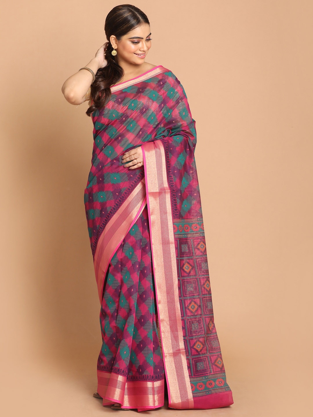 

Saranee Magenta & Green Saree