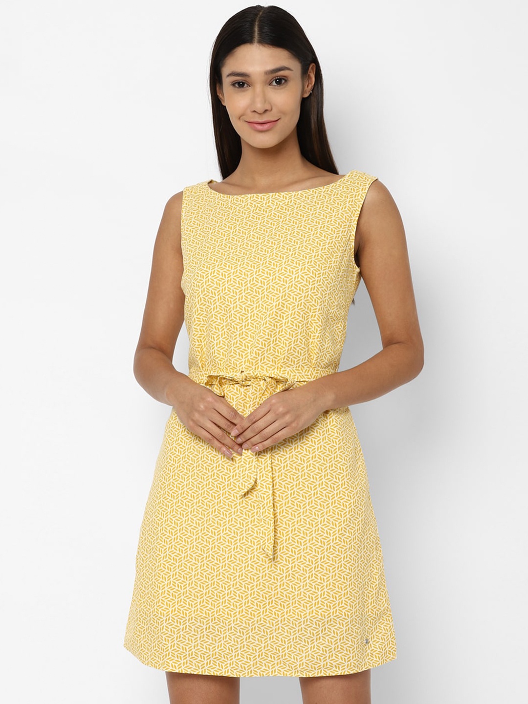 

Allen Solly Woman Yellow Printed Dress