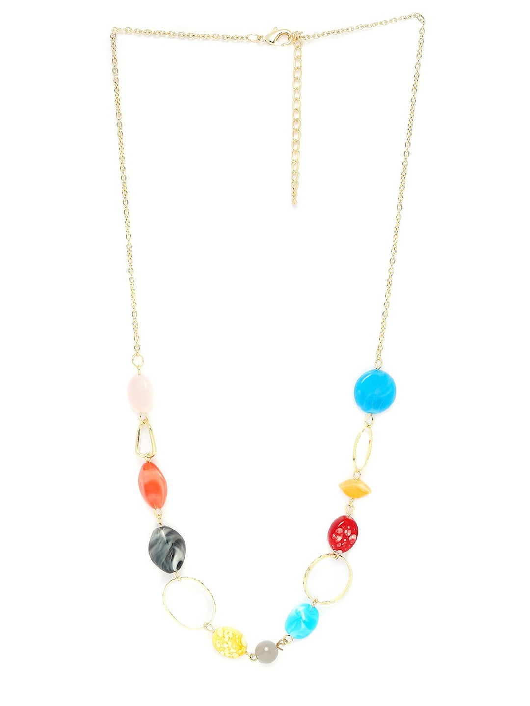 

BELLEZIYA Gold-Toned & Red Stone Necklace