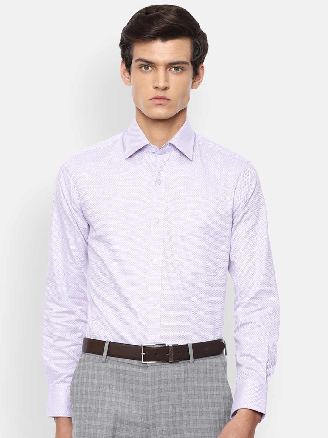 

Louis Philippe Men Purple Opaque Pure Cotton Formal Shirt