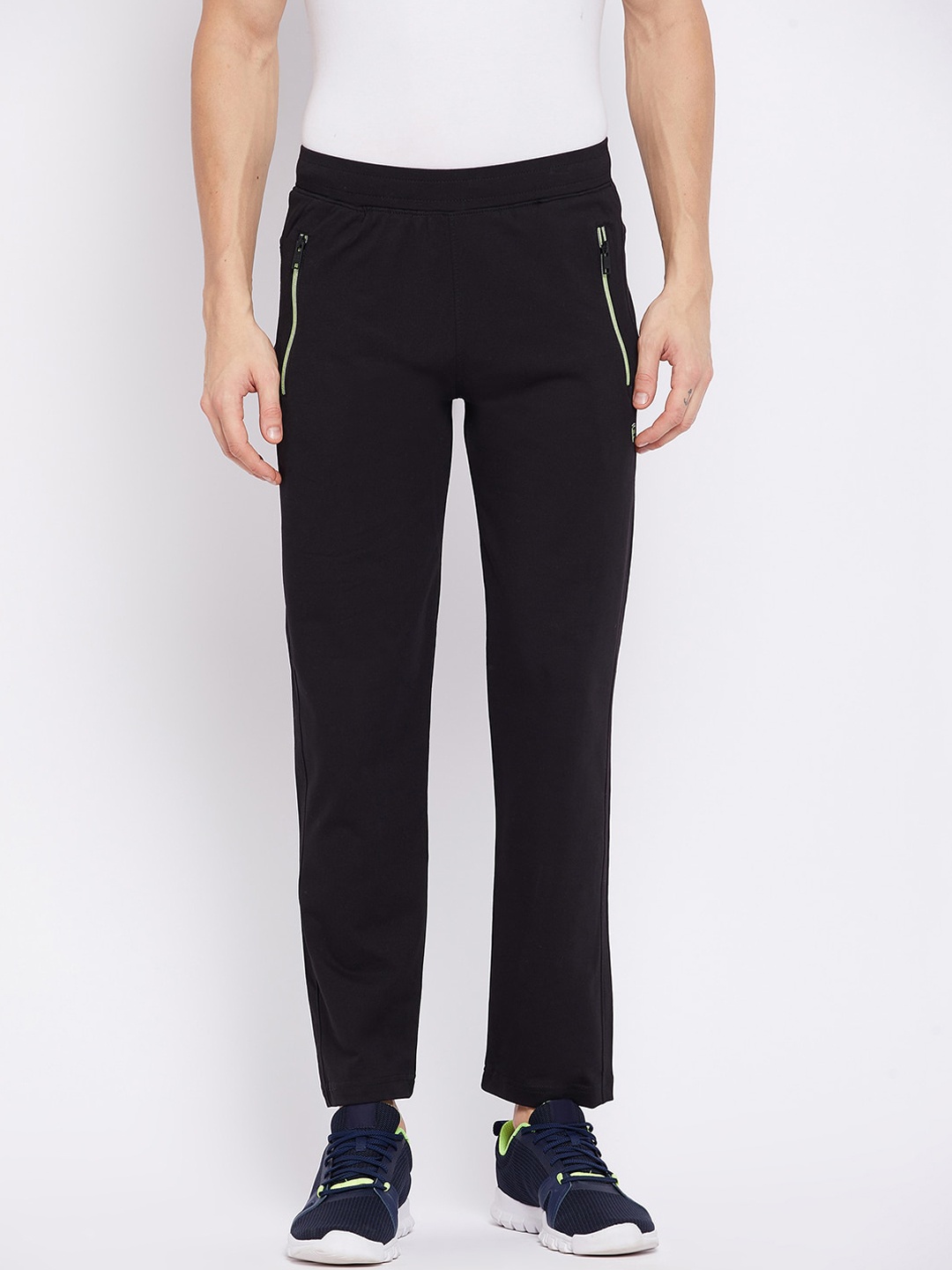 

Okane Men Black Solid Track Pants