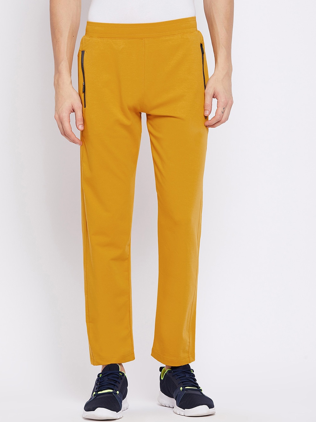 

Okane Men Mustard-Yellow Solid Track Pants