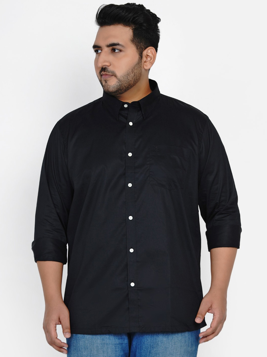 

Santonio Men Black Comfort Opaque Casual Shirt