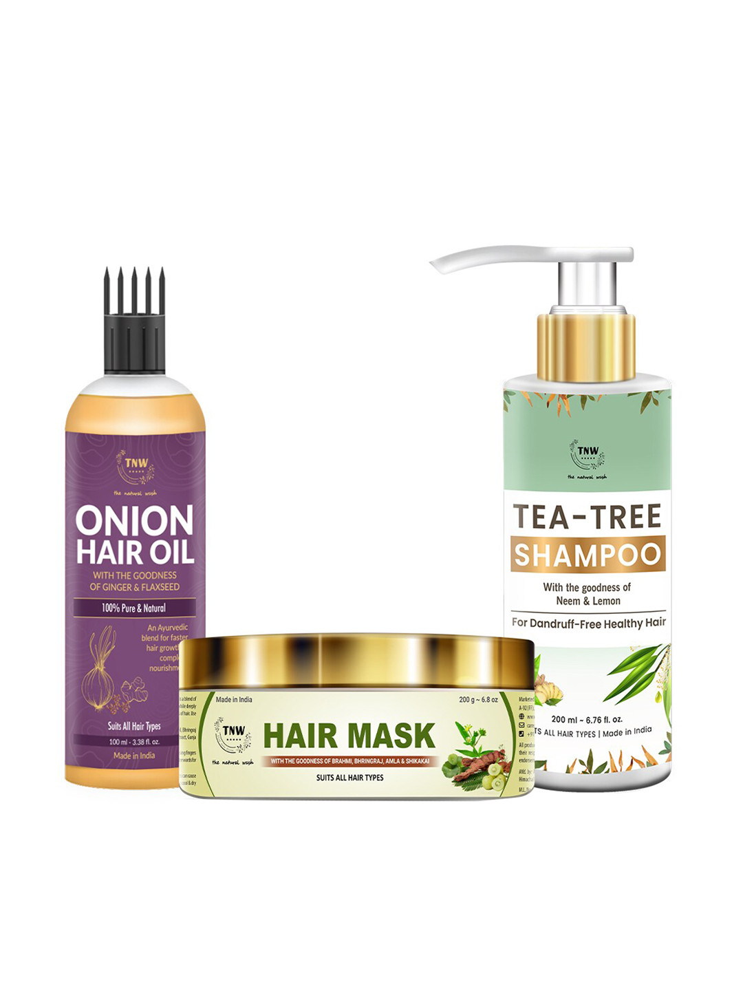 

TNW the natural wash White Set of 3 Hair Care Kit