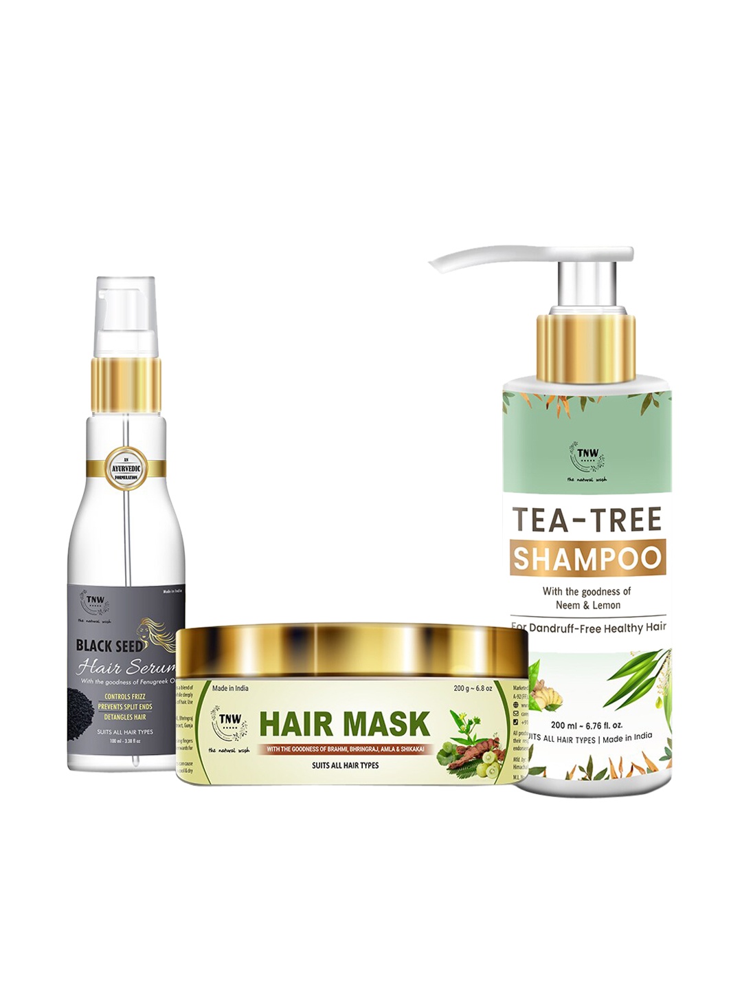 

TNW the natural wash Unisex Combo of 3 Hair Care Kit 500gm, White