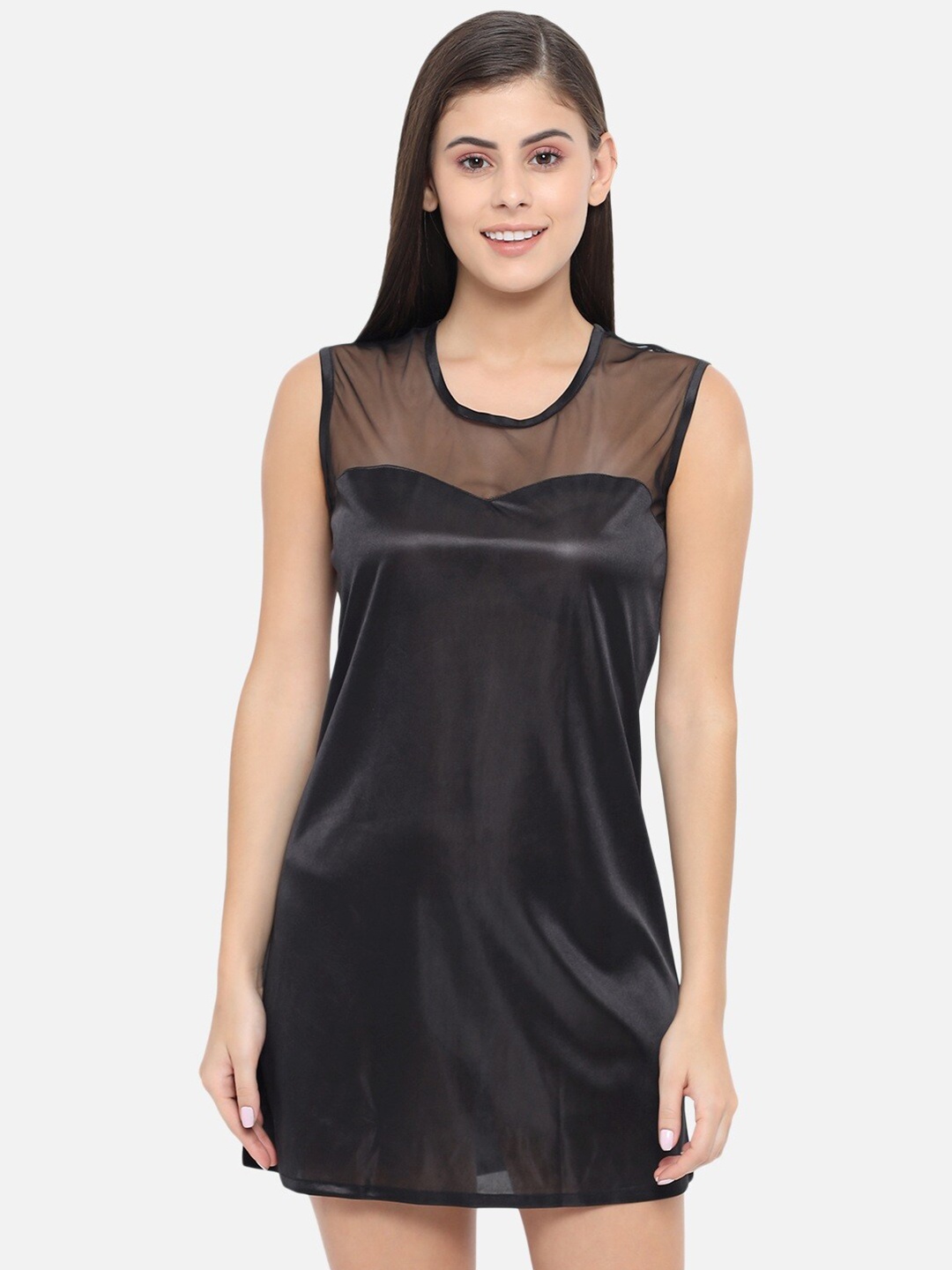 

Klamotten Women Black Solid Baby Doll
