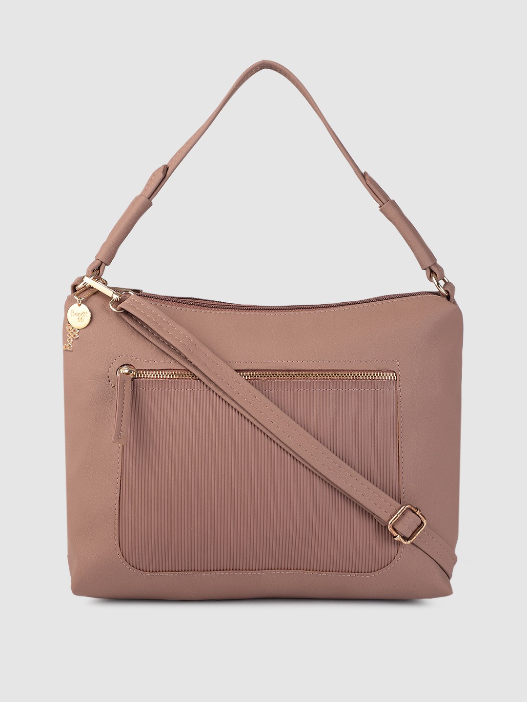 

Baggit Pink Solid Hobo Bag