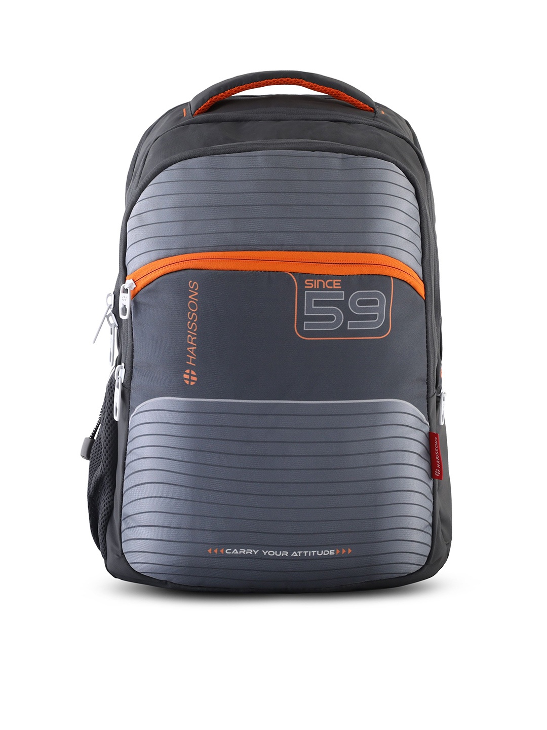 

Harissons Unisex Orange & Grey Graphic Backpack with Hip Strap