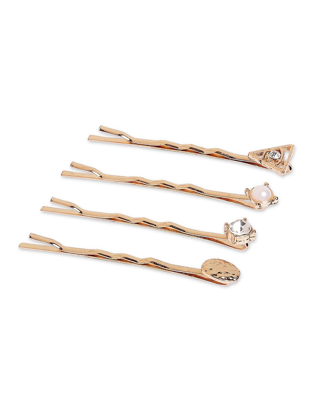 

BELLEZIYA Women Gold-Toned Set of 4 Beaded Bobby Pins