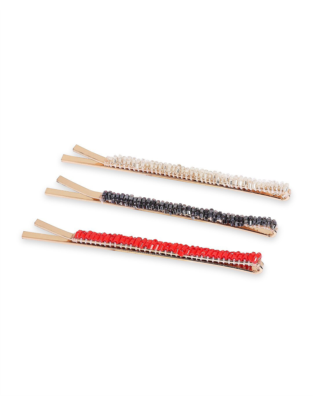 

BELLEZIYA Women Multicoloured Set of 3 Bobby Pins, Multi