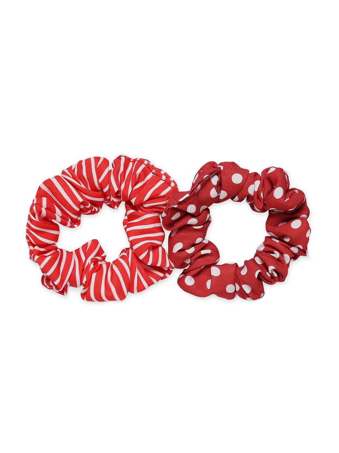 

BELLEZIYA Women Red & White Set of 2 Ponytail Holders