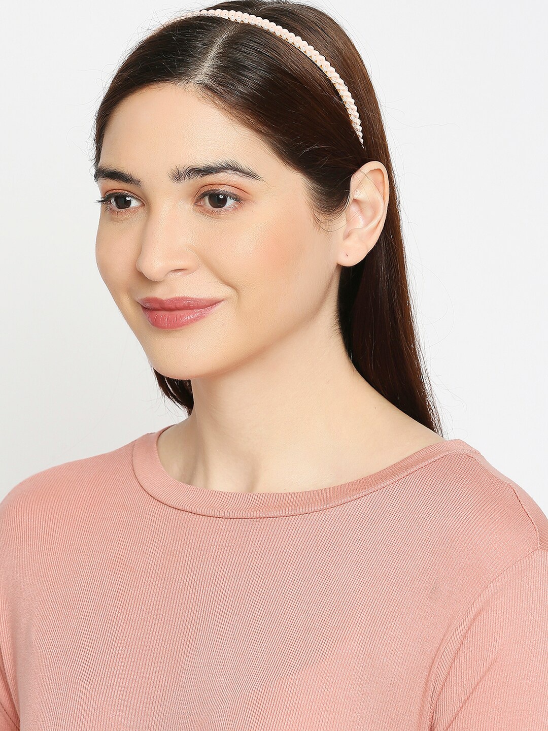 

BELLEZIYA Women Gold-Toned & Off White Embellished Hairband