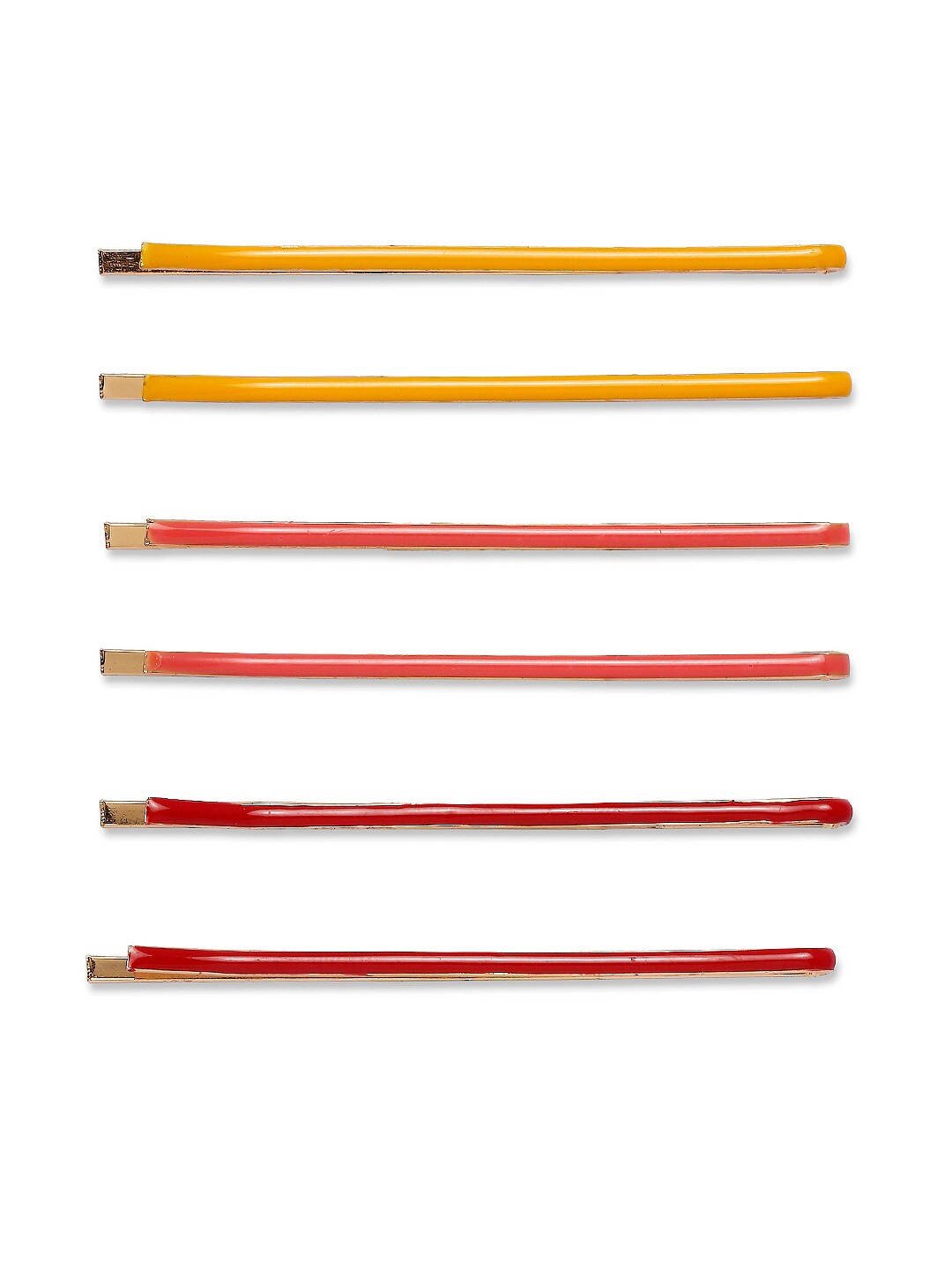

BELLEZIYA Women Gold-Toned & Red Set of 6 Bobby Pins