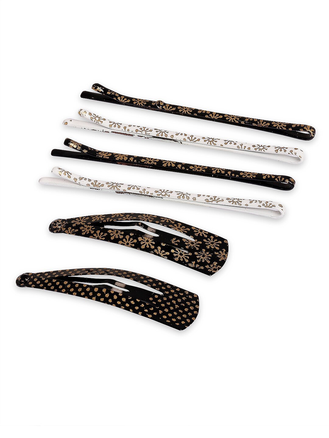

BELLEZIYA Women Black & White Set of 3 Tic Tac Hair Clip