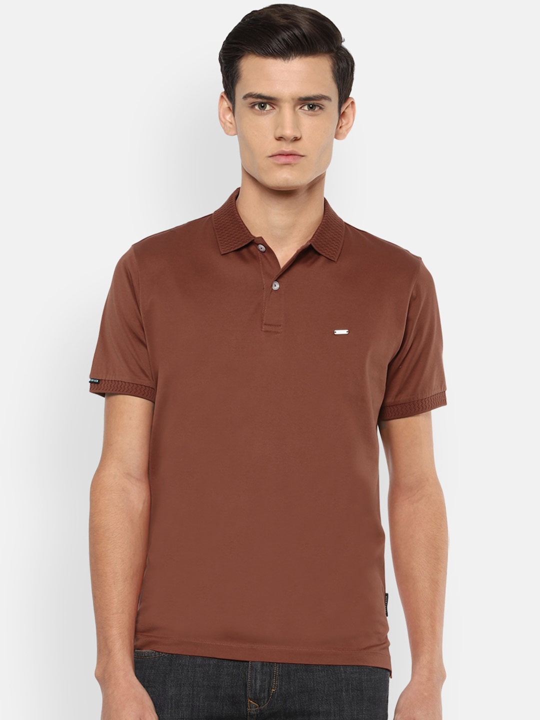 

Van Heusen Men Brown Polo Collar T-shirt