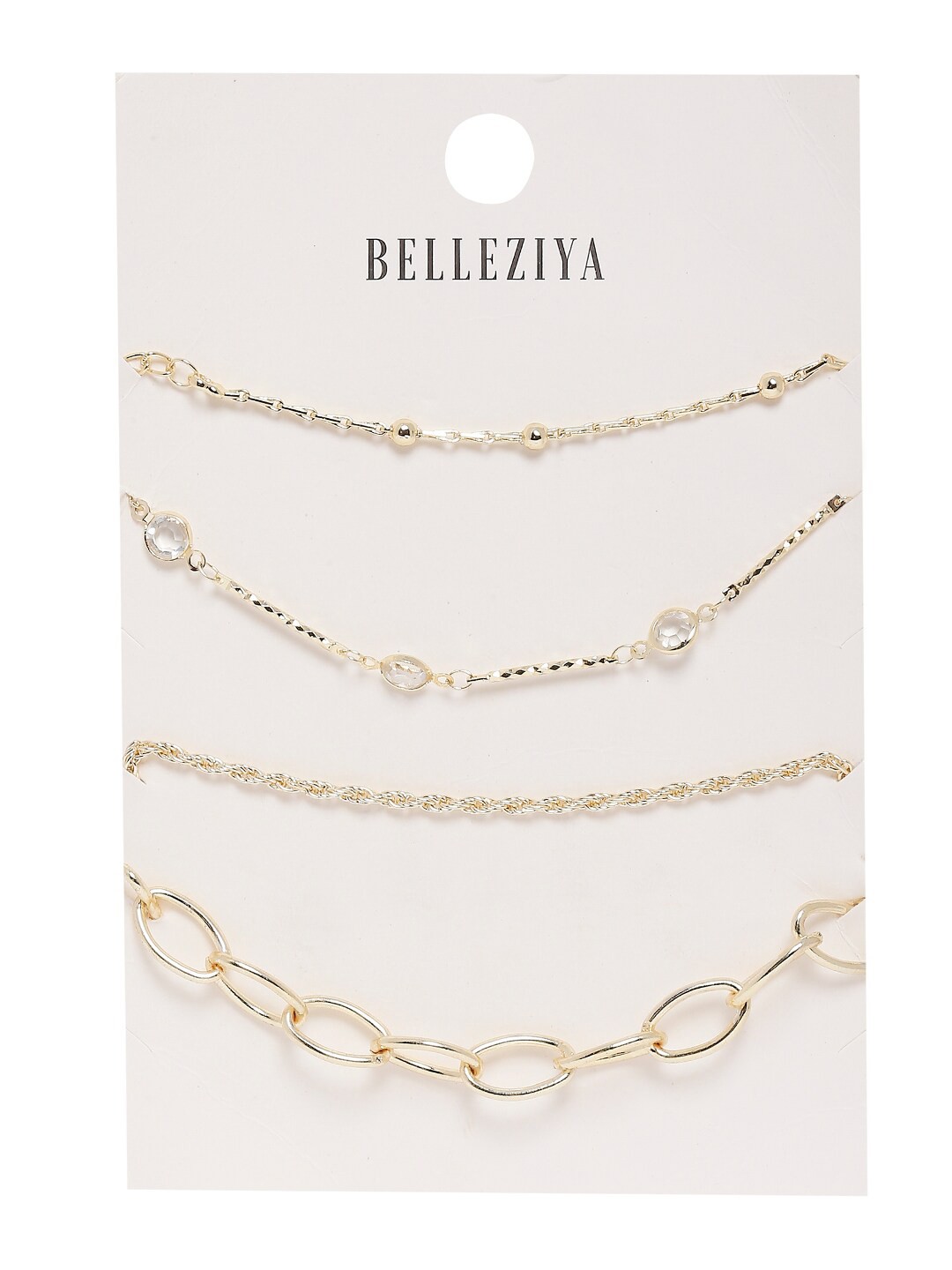 

BELLEZIYA Women Set Of 4 Gold-Toned Charm Bracelet
