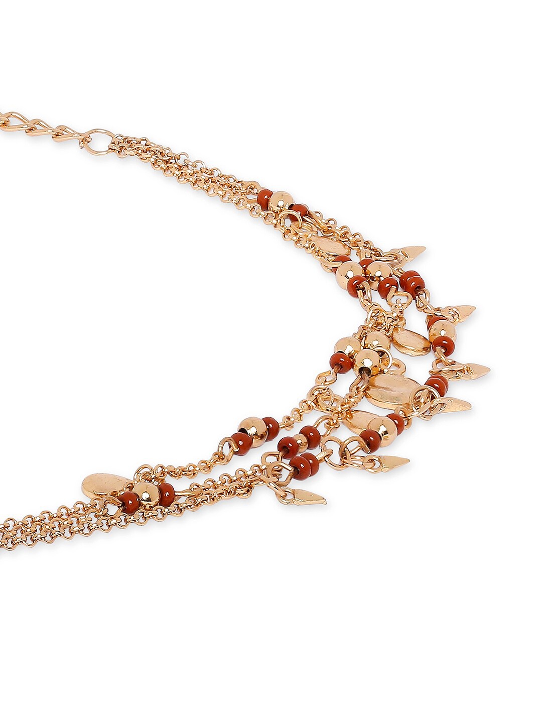 

BELLEZIYA Women Gold-Toned & Red Multistrand Bracelet