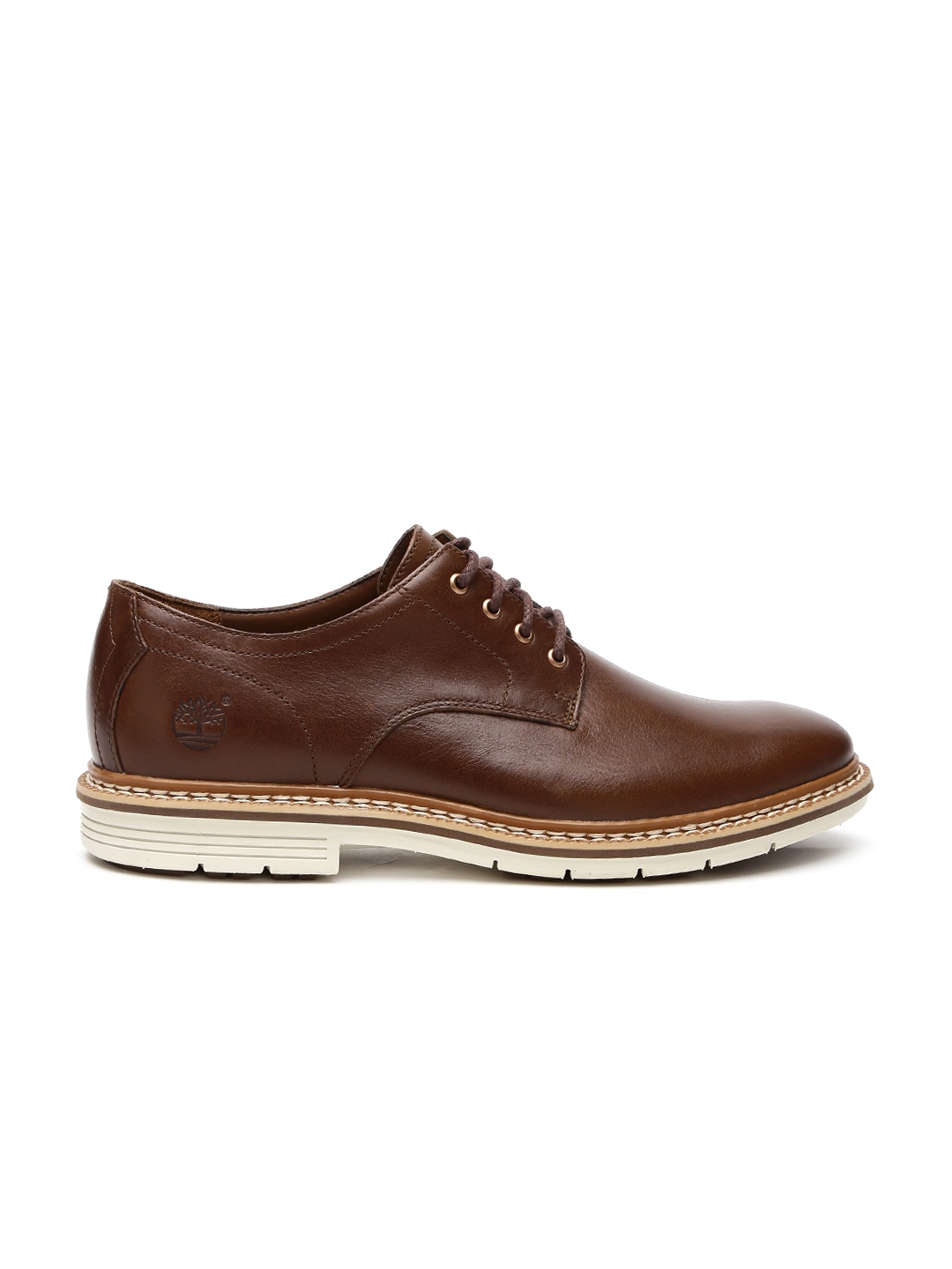 

Timberland Men Brown Solid Leather Derbys