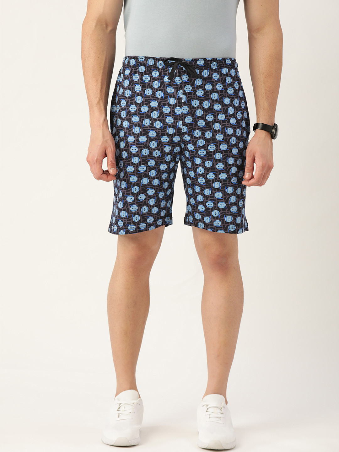 

ROMEO ROSSI Men Blue Printed Shorts