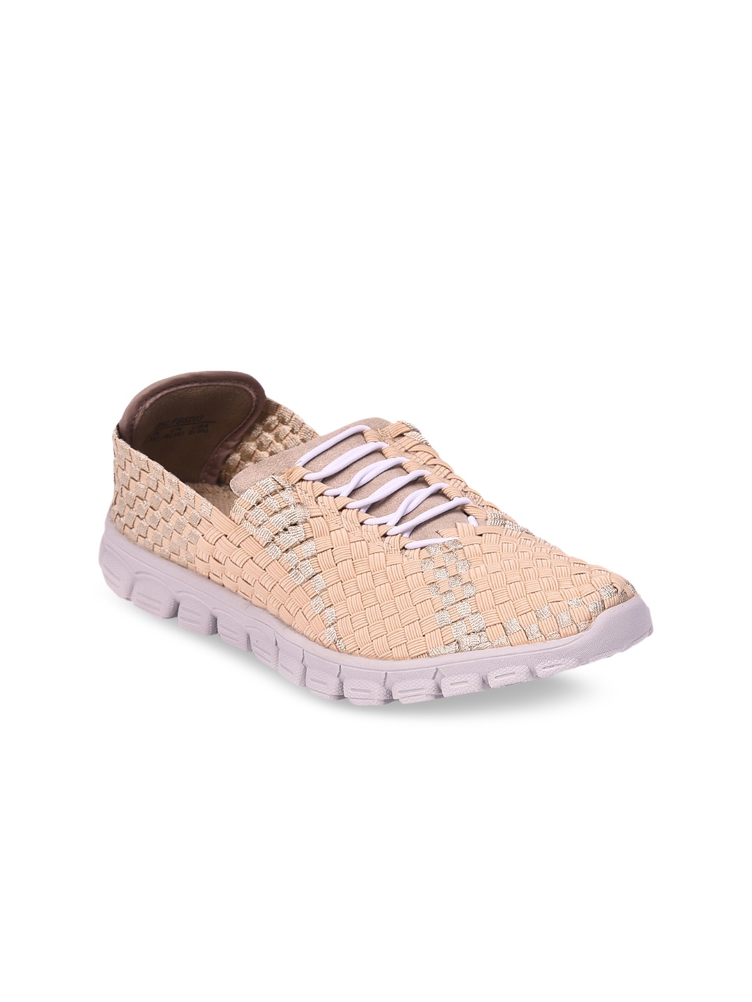

Pavers England Women Beige Woven Design Slip-On Sneakers