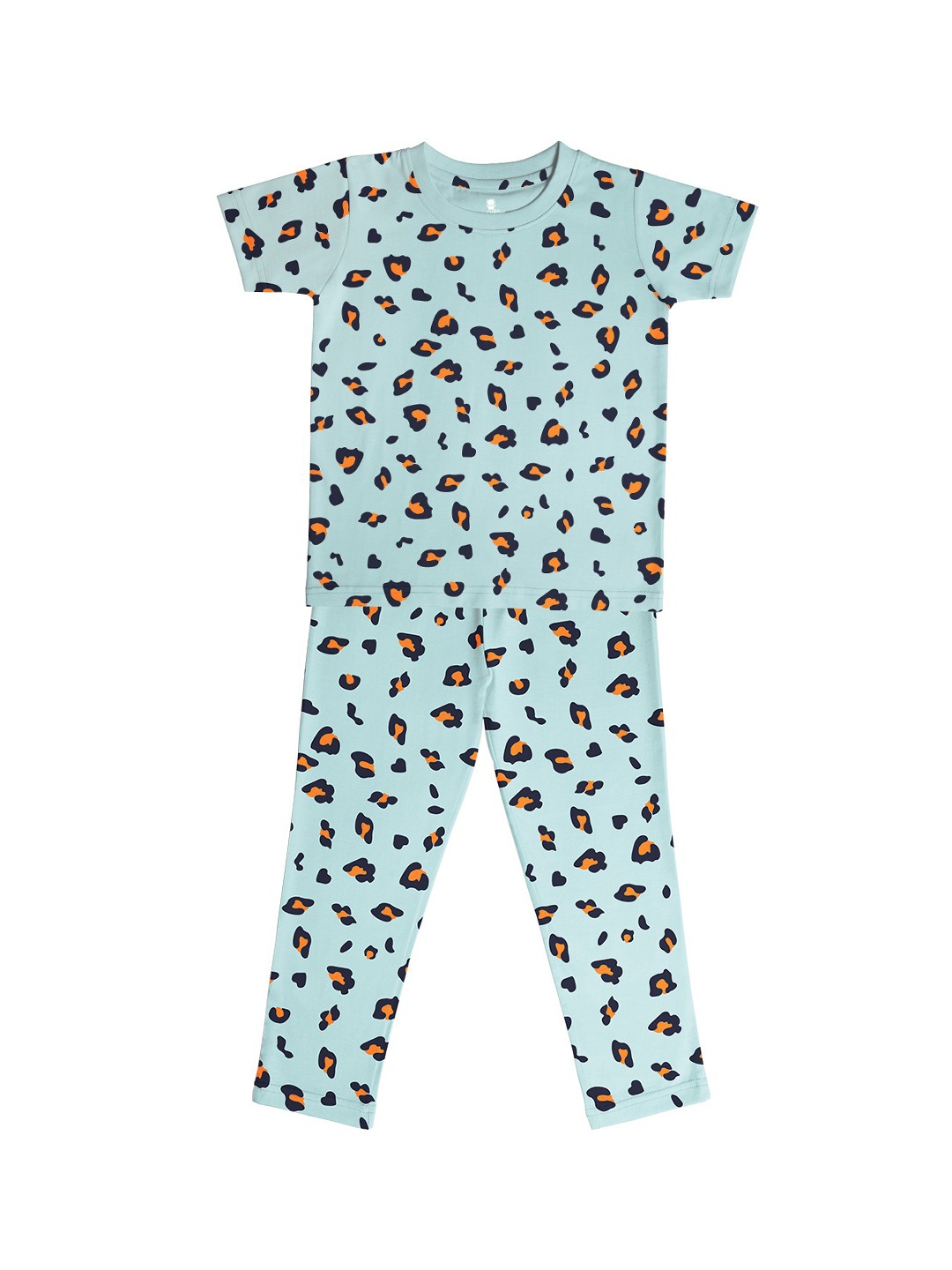

Cuddles for Cubs Unisex Kids Sea Green & Black Printed Night suit